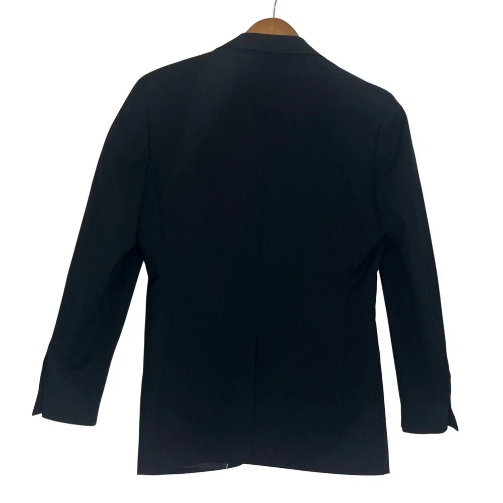 Armani Collezioni Black 100% Lane Wool Blazer Jacket Mens Size 40R‎